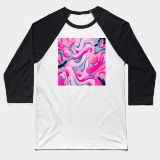 Pink abstract squiggles Baseball T-Shirt